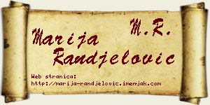 Marija Ranđelović vizit kartica